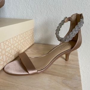 Badgley Mischka Nepeta Embellished Ankle Strap Sandal